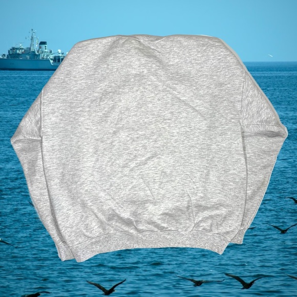 VINTAGE US NAVY 90s GRAY SWEATSHIRT LARGE - Picture 6 of 6